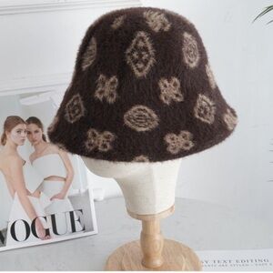 Brown Patterned Women's Bucket Hat